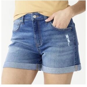 NWT Sonoma Cuff Denim Jean Shorts Distressed ripped size 24W New